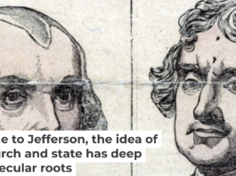 The founding generation: James Madison, left, and Thomas Jefferson, both proponents of the separation of church and state. Photo12/Universal Images Group via Getty Images